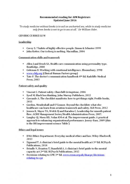 picture1_Medical Books Free 115494 | 14658020431 Recommended Reading For Aim Specialty Registrars 0