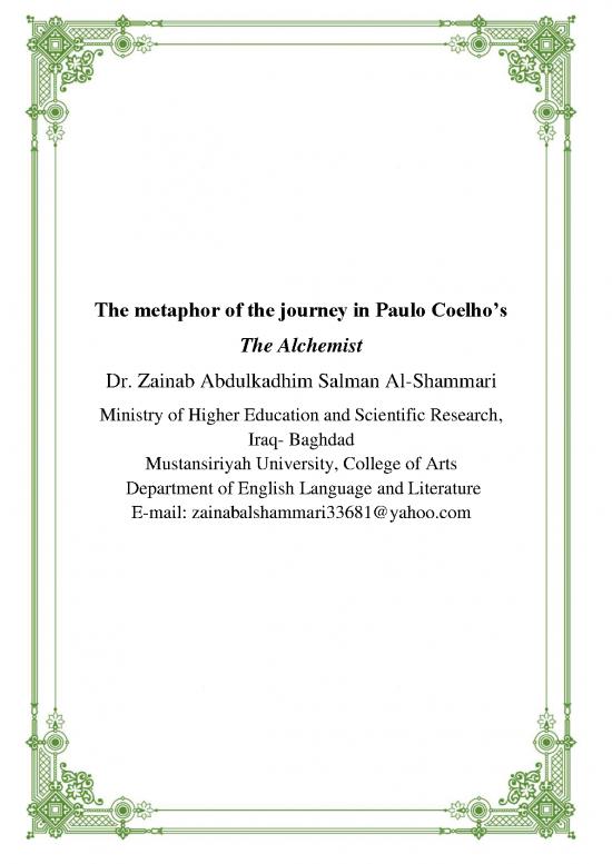 picture_Paulo Coelho Pilgrimage Pdf 116773 | 39 The Metaphor Of The Journey In Paulo Coelho’s The Alchemist