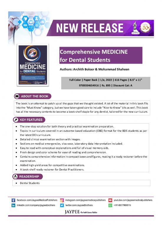 picture1_Boloor Medicine Book Pdf 115970 | Archith Boloor  Comprehensive Medicine For Dental Students