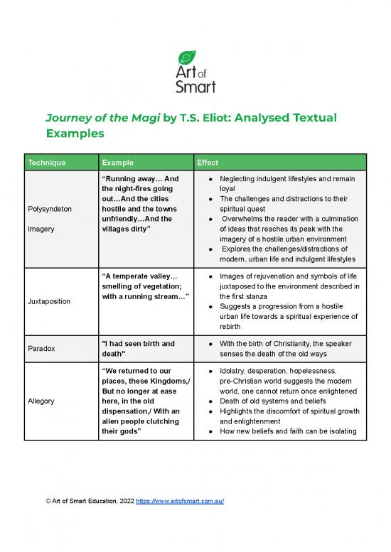 picture Journey Of The Magi Pdf 116639 | Art Of Smart Journey Of The Magi By  Eliot  Analysed Textual Examples And Sample Paragraph
