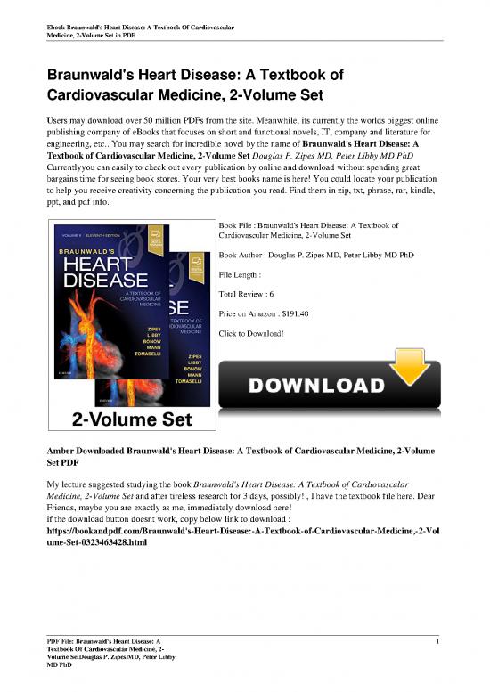 picture1_Braunwald S Heart Disease A Textbook Of Cardiovascular Medicine 2 Volume Set By Douglas P Zipes M