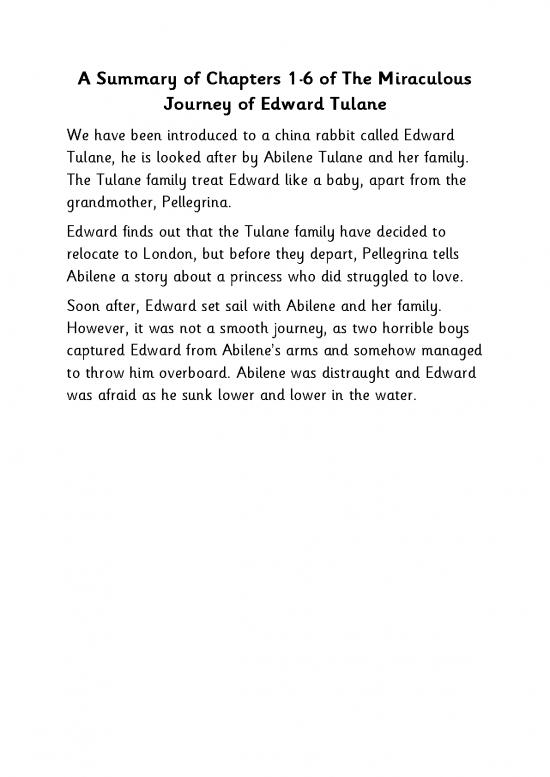 picture1_The Miraculous Journey Of Edward Tulane Pdf 117012 | Ch 1 6 Ed Summary