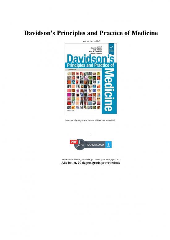 picture Davidson Medicine Pdf 115384 | Davidsons Principles And Practice Medicine
