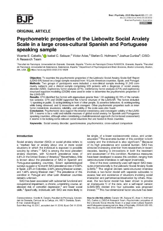 picture Report Pdf 117512 | Dpetp Liebowitz Social Anxiety Scale Cross Cultural Speaking