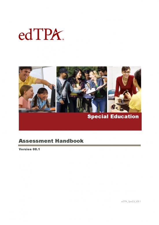 Edtpa Handbook 115097 | Edtpa Special Education Handbook