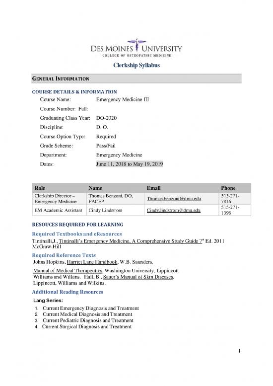 picture Medical Textbooks Pdf 115919 | Em Clerkship Syllabus