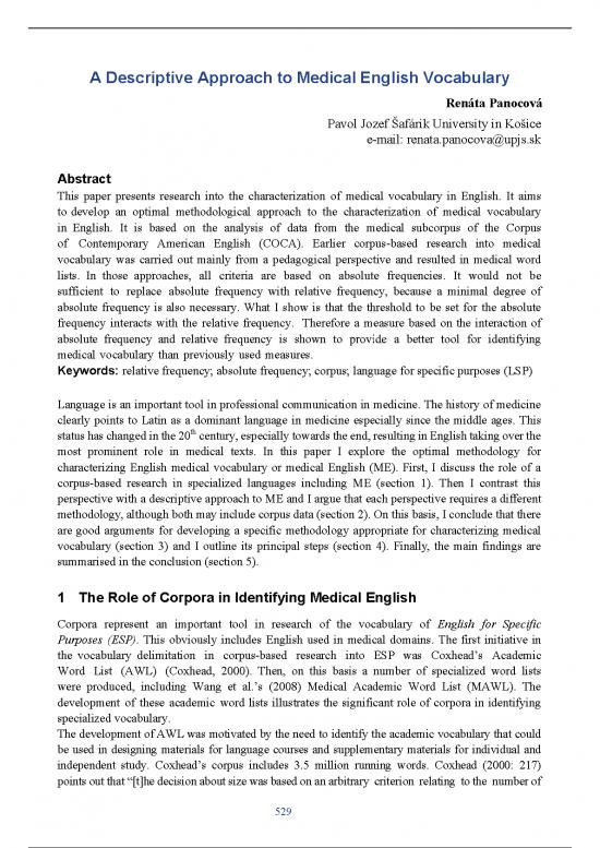 picture Medical Vocabulary Pdf 115220 | Euralex 2016 058 P529