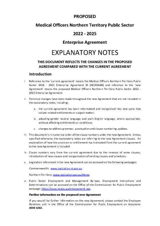 picture_Agreement Sample 115818 | Explanatory Notes For Proposed Medical Officers Ntps 2022 2025 Enterprise Agreement
