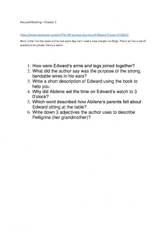 picture1_The Miraculous Journey Of Edward Tulane Pdf 117325 | Focused Reading Chapter 1