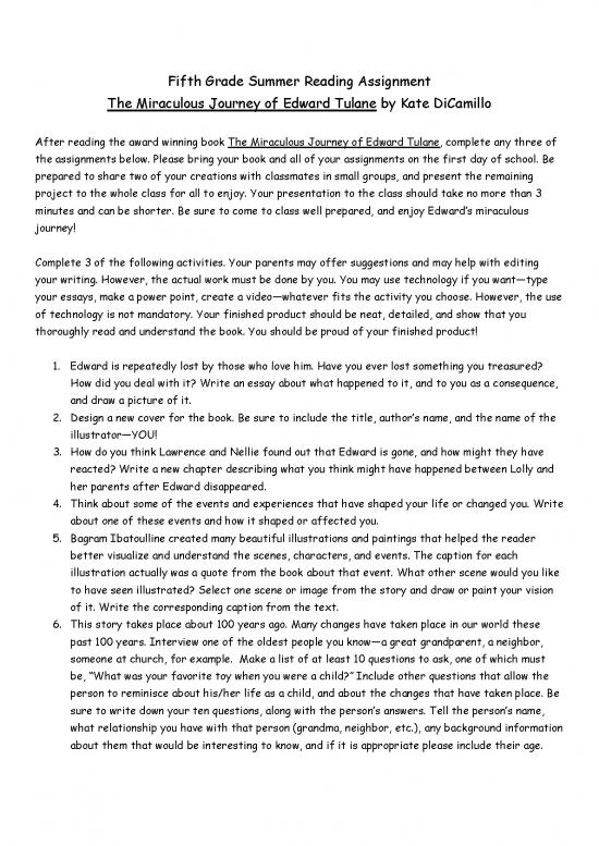 picture1_The Miraculous Journey Of Edward Tulane Pdf 116645 | Grade 5 Summer Reading 2019 2020