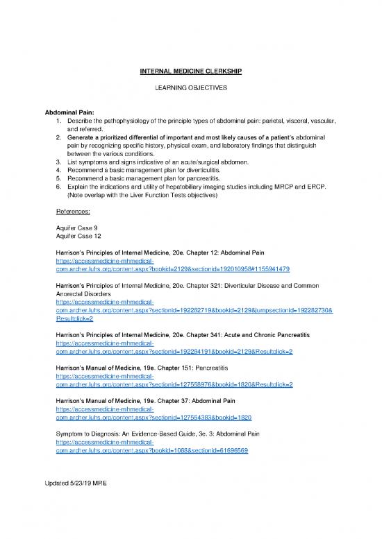 picture1_Case Studies In Management Pdf 116366 | Im Clerkship Learning Objectives   2019 Read Only Version
