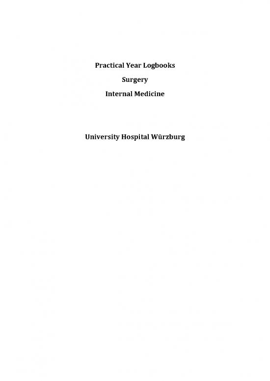 Logbook Practical Year Surgery Internal Med Ukw