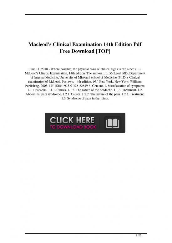 picture Macleod Medicine Pdf 116564 | Macleods Clinical Examination 14th Edition Pdf Free Download