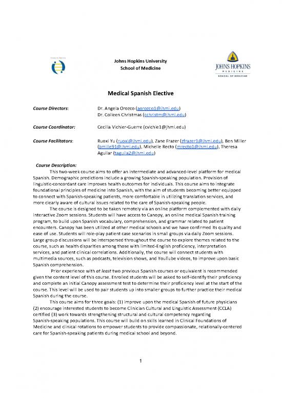 picture Medical Spanish Pdf 116344 | Medical Spanish Elective Syllabus