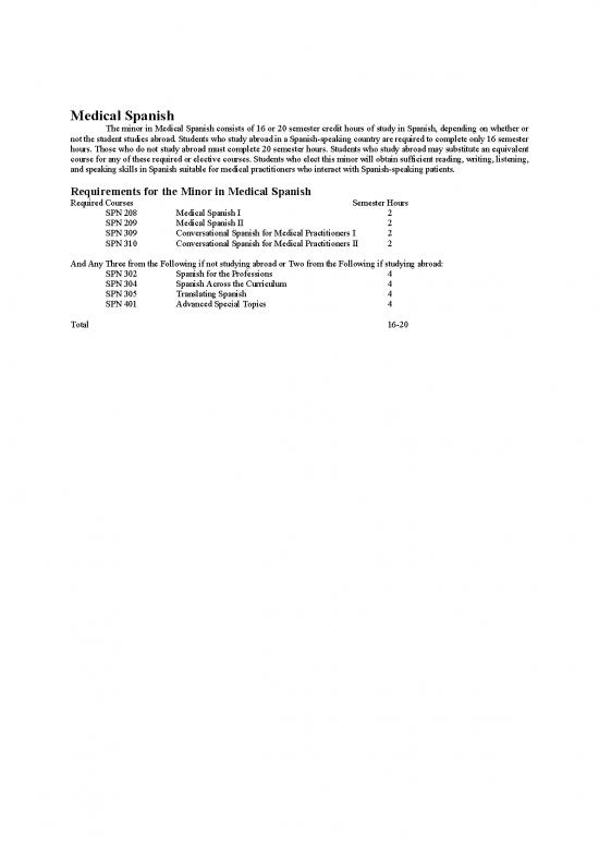 picture1_Medical Spanish Pdf 116375 | Medical Spanish Minor Course Requirements