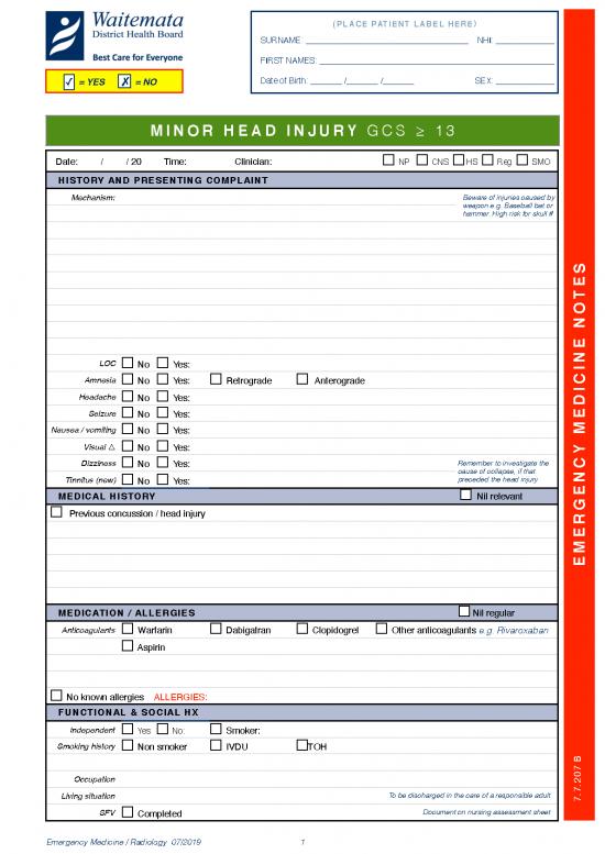 picture Emergency Medicine Notes Pdf 116450 | Minor Head Injury Clinical Notes 19