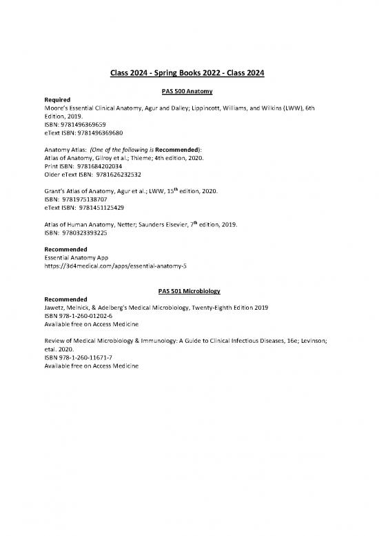 picture_Medical Books Online Free 116571 | Pa Book List Spring 2022 Class 2024