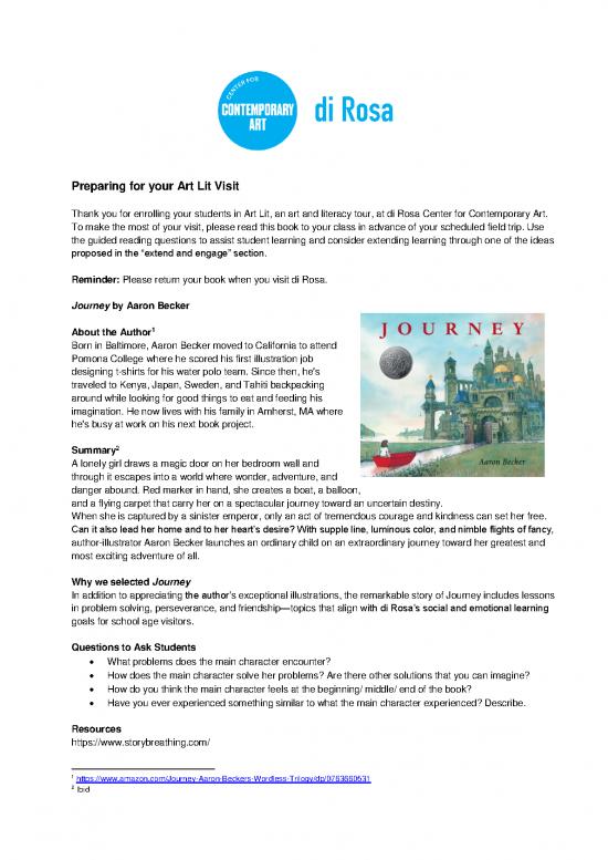 picture Journey Aaron Becker Pdf 117070 | Preparing For Your Art Lit Visit Journey