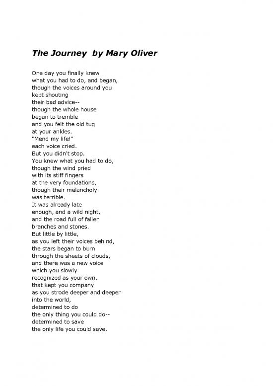 picture Mary Oliver The Journey Pdf 116867 | Summer 2017 Poems 2iahmqx 18rh6jr