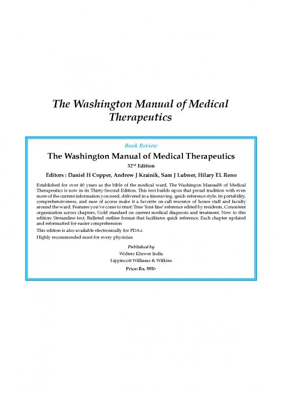 picture Medical Diagnosis Book Pdf 115763 | The Washington Manual Of Medical Therapeutics