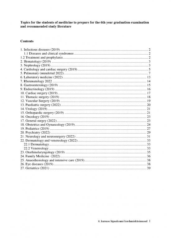picture1_Study Pdf 116584 | Topics For The Students Of Meditcine To Prepare For The 6th Year Graduation Examination And Recommended Study Literature