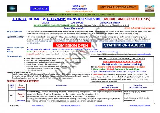 picture Upsc Mock Test Pdf 118787 | 7 Taregt 2013 All India Geography Mains Test Series 2013 8 Mock Tests Module 4 August