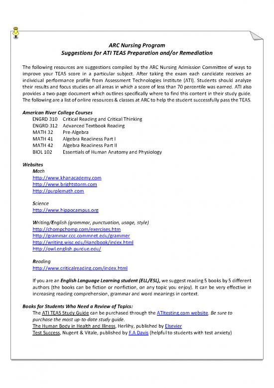 picture Study Pdf 118183 | Arc Suggestions Teas Preparation Remediation Plan