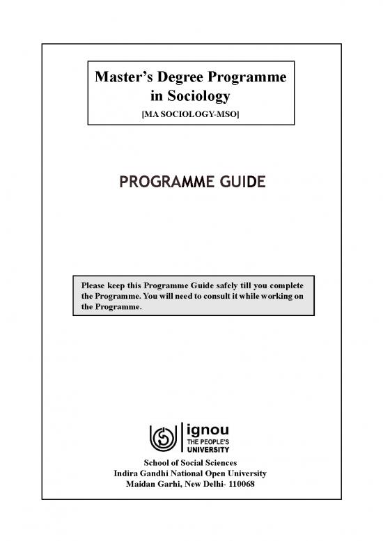 picture Ignou Books 120099 | B Pg Sociology (mso) E