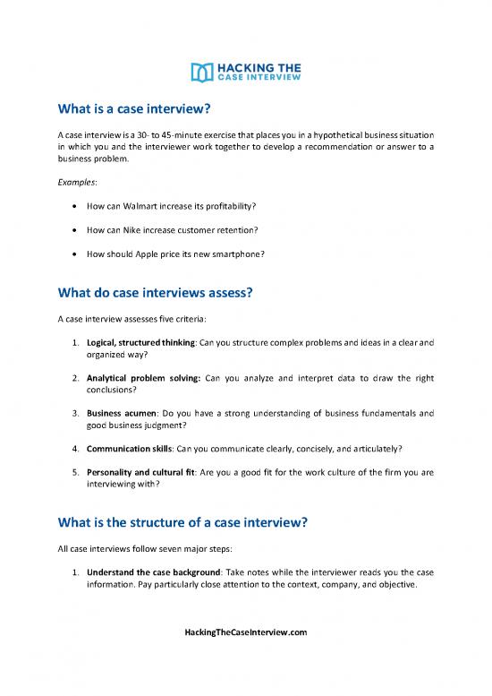 case study interview cheat sheet