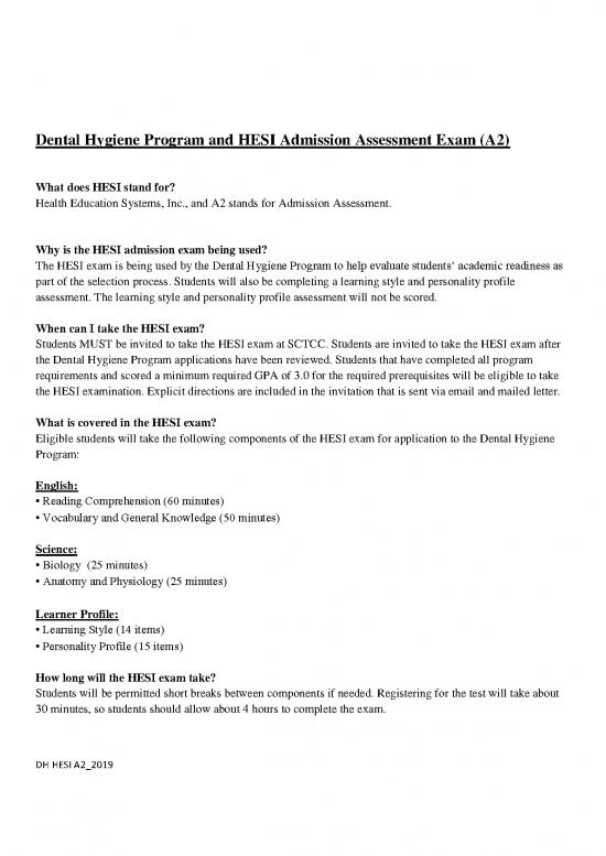 picture_Academic Pdf 119543 | Dental Hygiene Program And Hesi Admission Assessment Exam