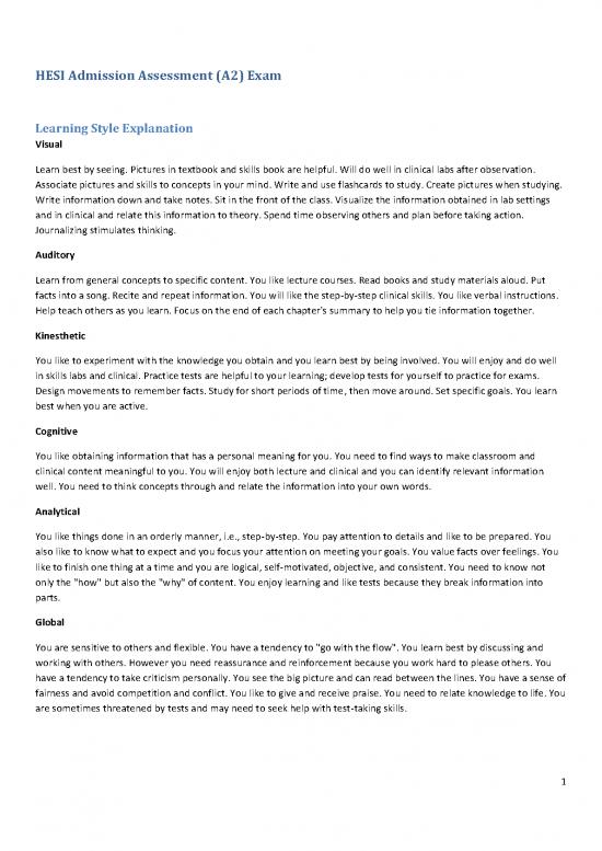 picture Study Pdf 118282 | Hesi A2 Personality Profiles 20140205141059