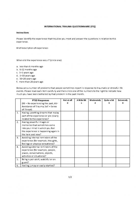 picture Report Pdf 118962 | Internationaltraumaquestionnaire 1