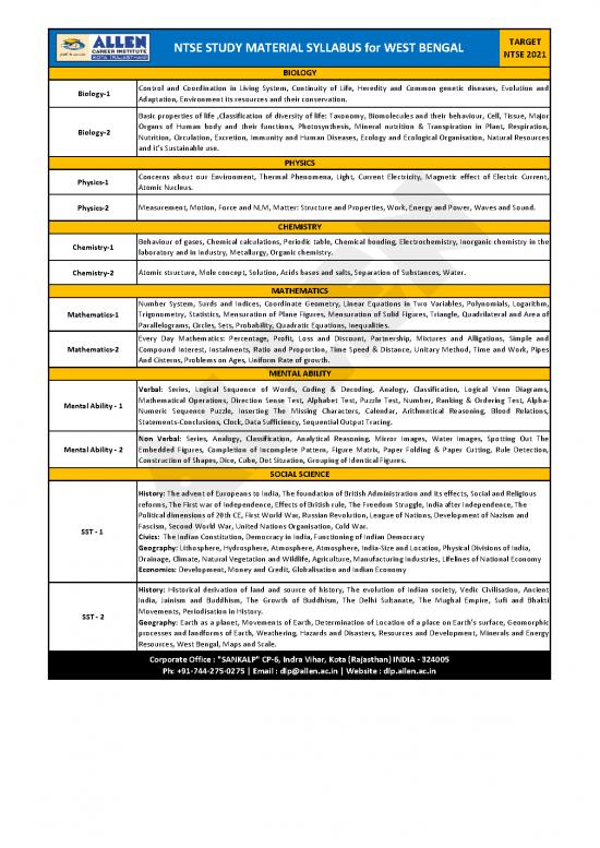 picture Study Pdf 118280 | Ntse Smp Syllabus 2020 West Bengal