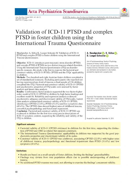 picture International Trauma Questionnaire Pdf 118767 | OË1084798
