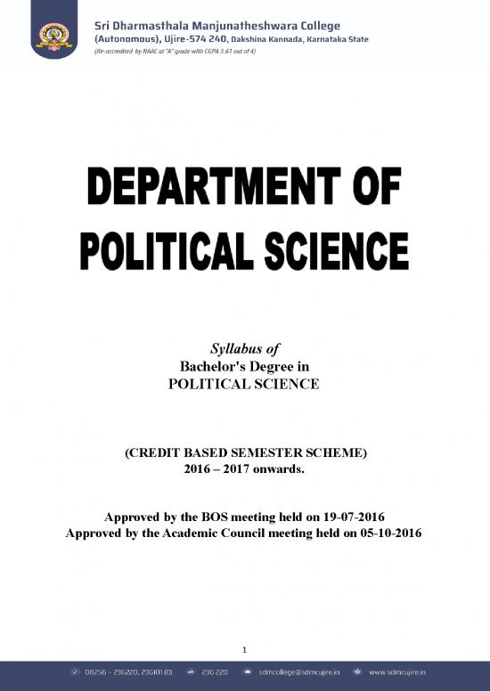 Study Pdf 118596 | Political Science Syllabus 2016 Docx