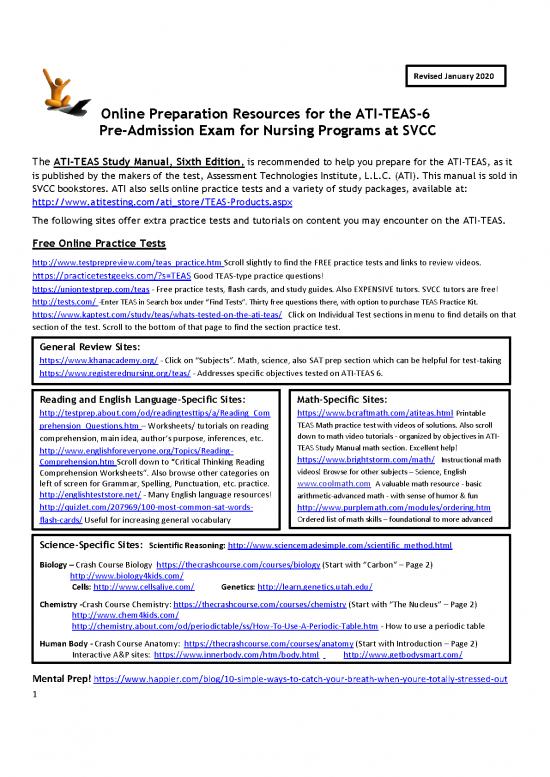 picture1_Study Pdf 118621 | Prep Resources For Ati Teas, January 2020