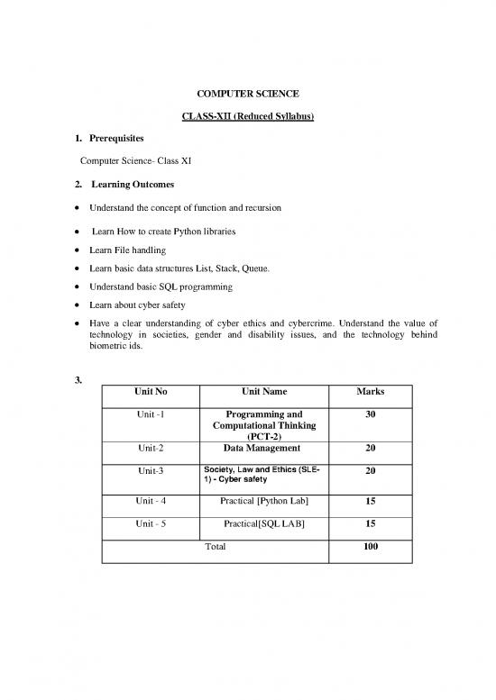 picture Society Pdf 118681 | Reduced Computer Syllabus For Class Xii