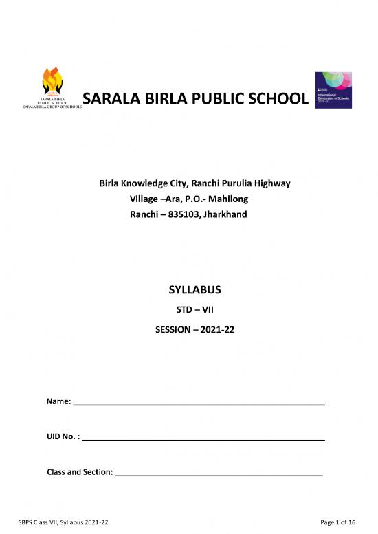 picture_Sbps Syllabus 2021 2022 For Std Vii