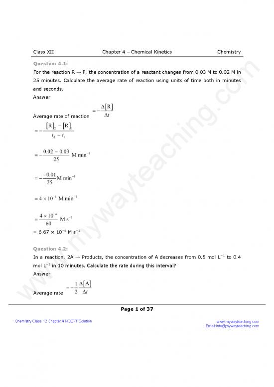 picture Chemical Kinetics Ncert Pdf 117850 | Solutionc12 4