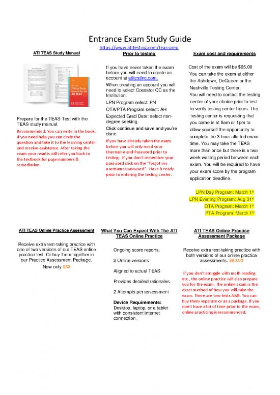 picture Study Pdf 118976 | Updated Teas Instructions 2021