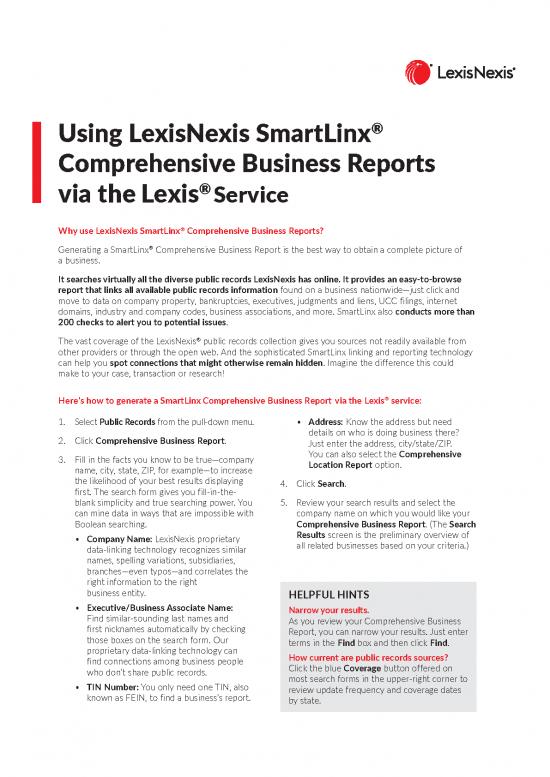 picture_Business Research Report Pdf 119314 | Using Smartlinx Comprehensive Business Reports At Lexis Advance 1 23 2015