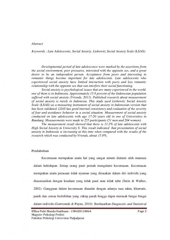 Liebowitz Social Anxiety Scale Pdf 117944 | Gambaran Kecemasan Sosial ...