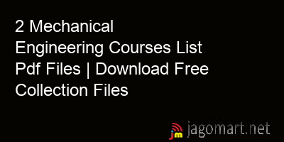 picture 2 Mechanical Engineering Courses List Pdf Files | Download Free Collection Files