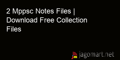 picture 2 Mppsc Notes Files | Download Free Collection Files