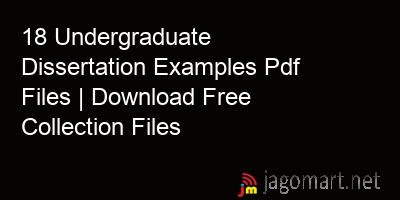 picture 18 Undergraduate Dissertation Examples Pdf Files | Download Free Collection Files