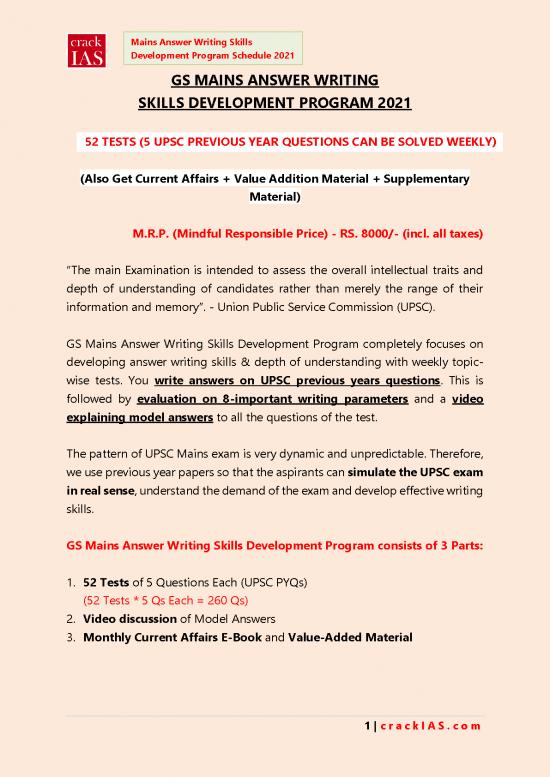 picture1_Weekly Schedule Printable Pdf 120621 | 623864872 Mains Ans Writing Program 2021 By Crackias