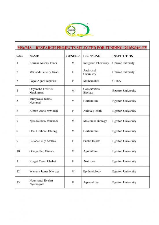 picture Jkuat Research Projects Pdf 121508 | 7th Call Nacosti Msc  Ma Projects Selected For Funding 2015 2016 Fy2