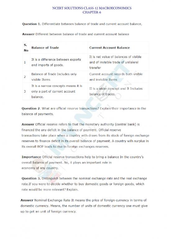 picture Macroeconomics Pdf 120225 | Class 12 Macro Economics Chapter 6 Open Economy Macro Economics