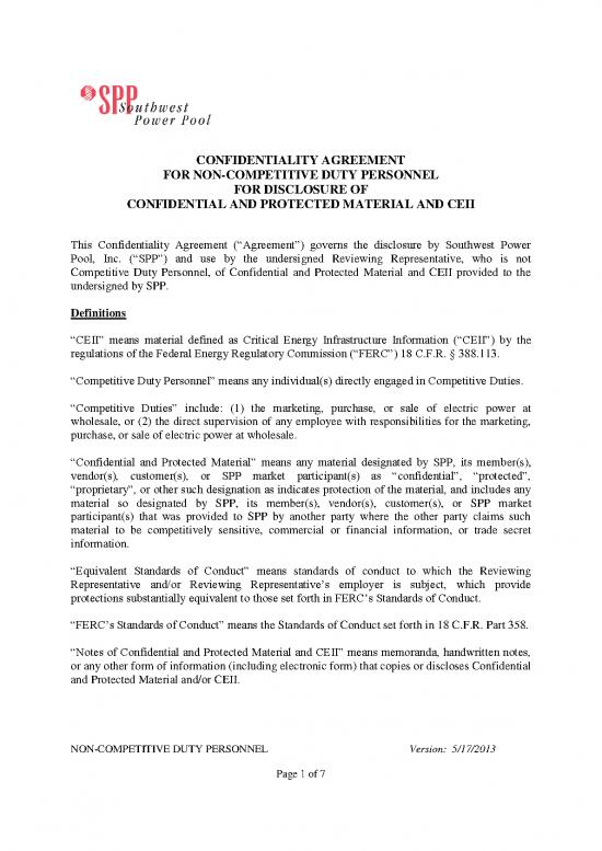 picture Agreement Sample 122034 | Confidentiality Agreement Ncd   Final 5 17 13