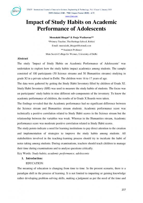 picture_Study Habits Pdf 121284 | Ijiset V8 I01 25